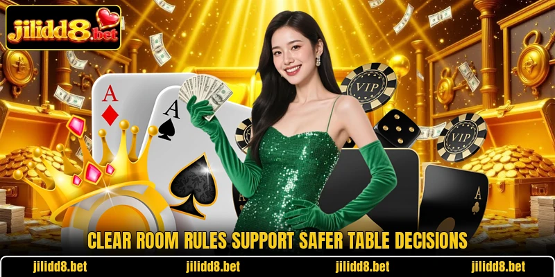 Clear room rules support safer table decisions Clear room rules support safer table decisions