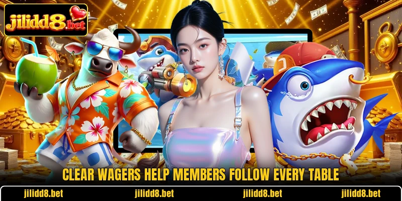 Clear wagers help members follow every table