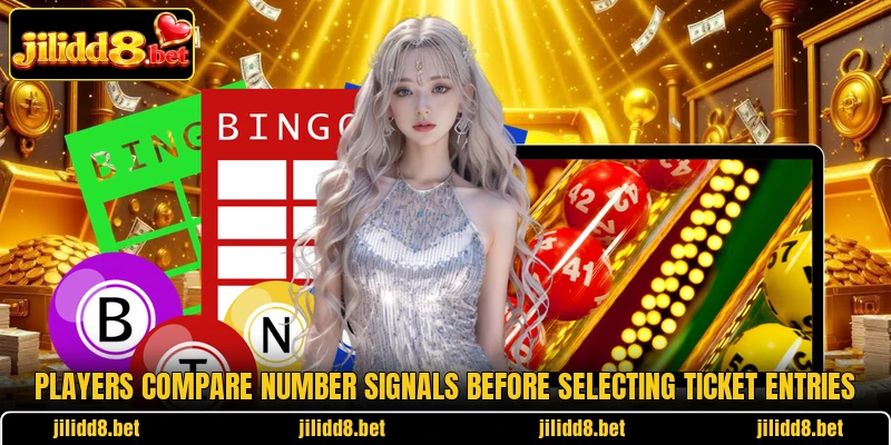 Players compare number signals before selecting ticket entries