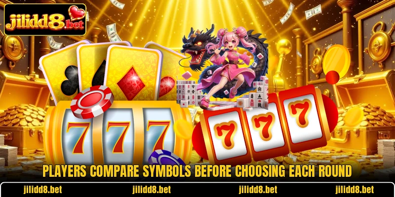 Players compare symbols before choosing each round