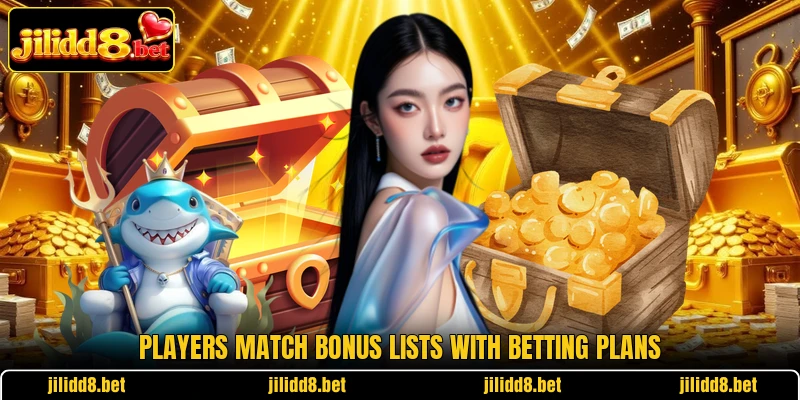 Players match bonus lists with betting plans Players match bonus lists with betting plans