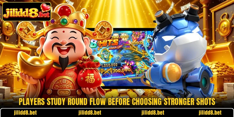 Players study round flow before choosing stronger shots