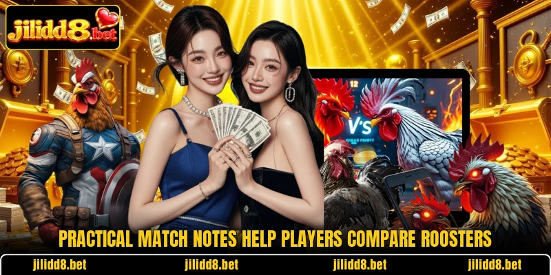 Practical match notes help players compare roosters