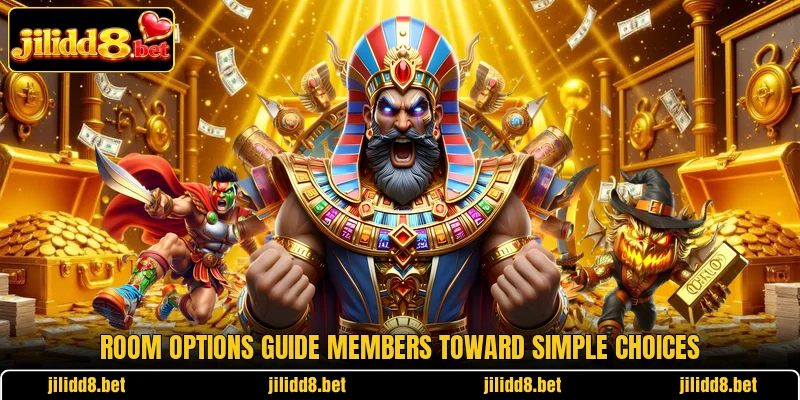Room options guide members toward simple choices
